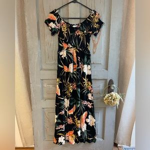 Patrons Of Peace Topanga Maxi Dress Tropical Black Orange Size XS